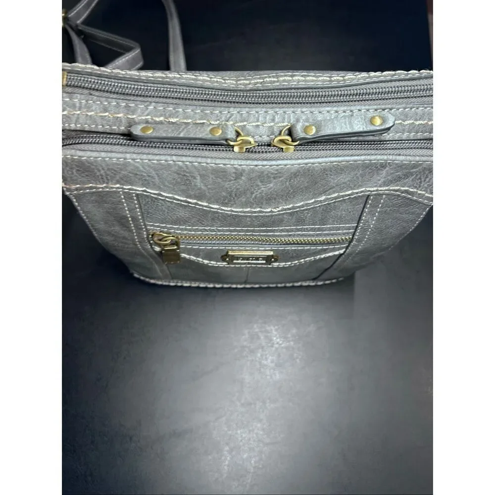 Born Concepts (BOC) Faux Leather Crossbody Bag in Gray Handbag - Picture 7 of 14